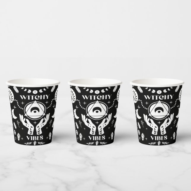 Witchy Vibes Halloween Paper Cups (Multi)