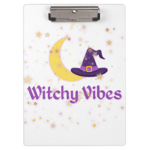 Witchy Vibes Moon & Hat Clipboard