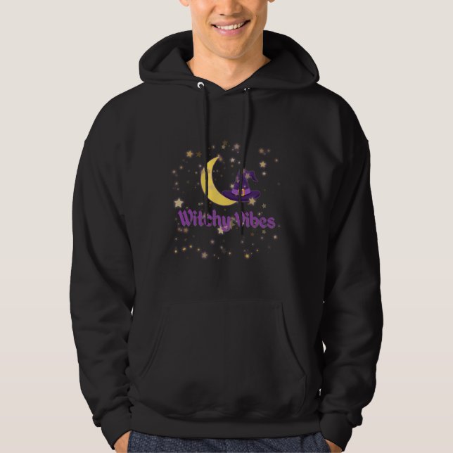 Witchy Vibes Moon & Hat Hoodie (Front)