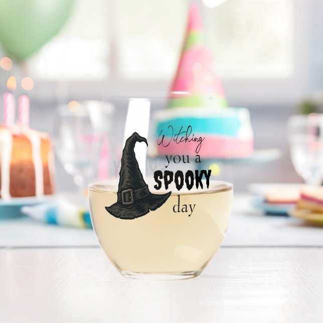 Witchy Vibes - Spooky & Stylish |  Stemless Wine Glass (Insitu (Birthday))