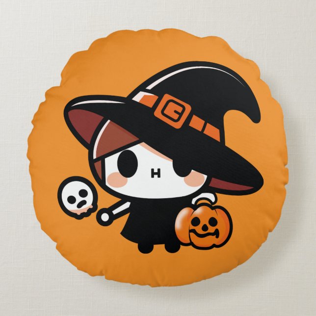Witchy Whimsy Round Cushion (Front)