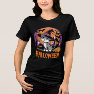 Witchy Whiskers: Halloween Magic Tri-Blend Shirt