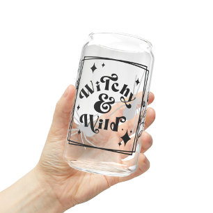 Witchy & Wild Halloween Mug, Fall Halloween Gift Can Glass