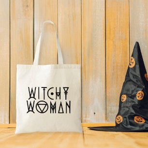 Witchy Woman Cute Black Witch Halloween Tote Bag