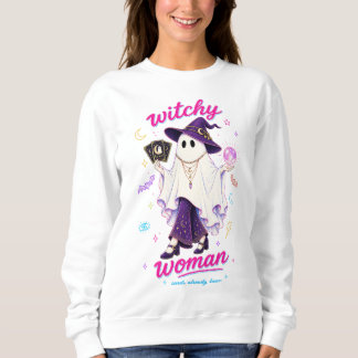 Witchy Woman Ghost with Tarot Cards & Crystal Ball Sweatshirt
