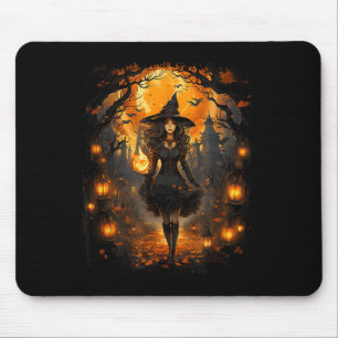 Witchy Woman Girl Halloween Costume Witchcraft Wit Mouse Pad