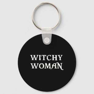 Witchy Woman Halloween Witch Funny Key Ring