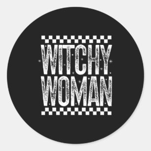 Witchy Woman Soky Mama Retro Halloween Season Quot Classic Round Sticker