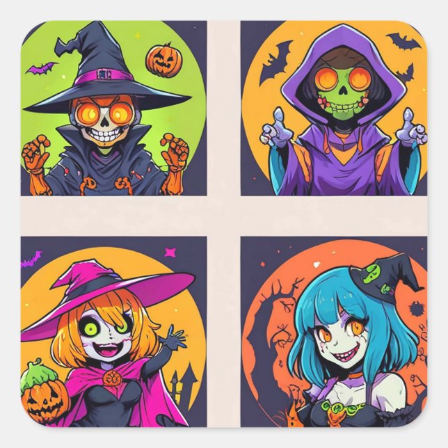 Witchy Wonders Square Sticker (Front)