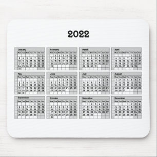 with 2022 calendar and week numbering - Mouse Pad