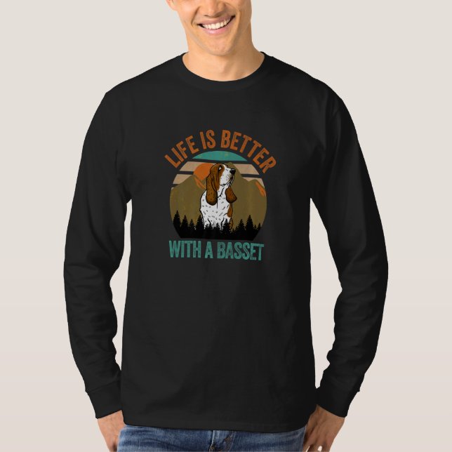 With A Basset Country Forest Dog T-Shirt (Front)