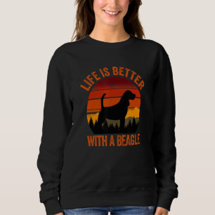 With A Beagle Vintage Sky and Forest Dog Sweatshirt