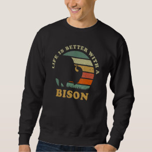 With A Bison Native American Indian Buffalo Sweatshirt