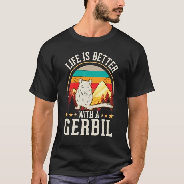 with a Gerbil Racing Rat Gerbil T-Shirt (Front)