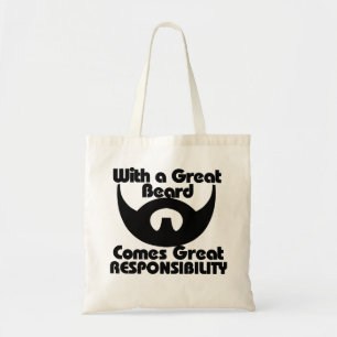 With a great beard comes great resposibility tote bag