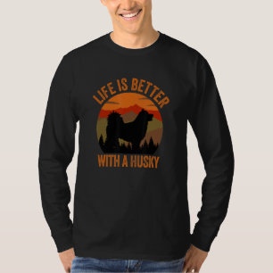With A Husky Country Vintage Dog T-Shirt