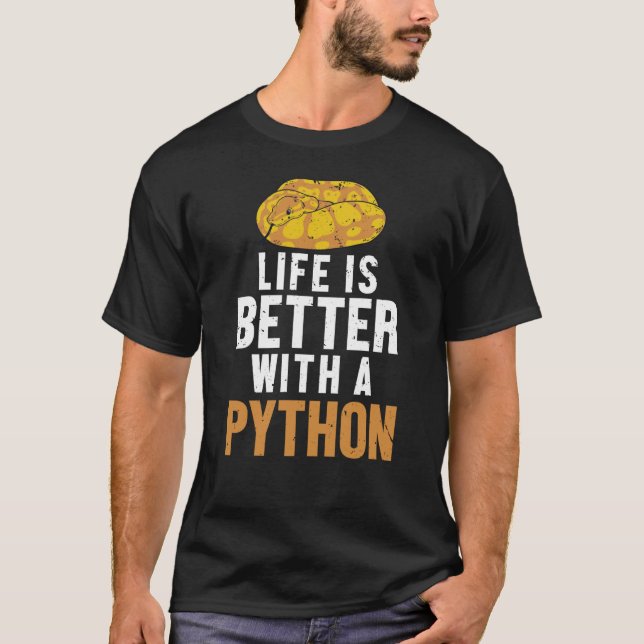 with a Python Pythonidae Banana Ball Python T-Shirt (Front)