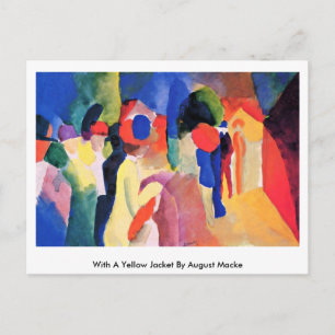 With A Yellow Jacket By August Macke Postcard