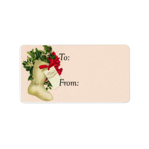 With All Good Wishes Christmas Stocking Gift Tag