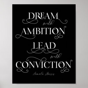 With Ambition Lead With Conviction Kamala Harris Q Poster