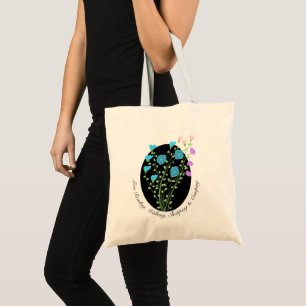 With An Artsy Floral Design Tote Bag