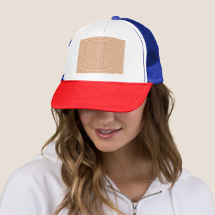 with an Orange White Pattern on White Background Trucker Hat