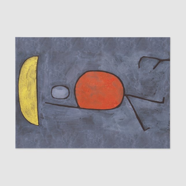 With an umbrella by Paul Klee, Abstract Art Tissue Paper (Front)