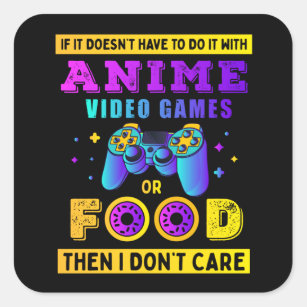 with anime video games or food cool boy present square sticker