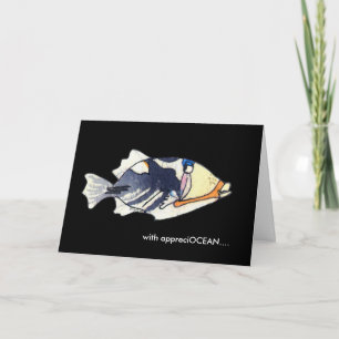 With appreciOCEAN cartoon humu fish thank you card