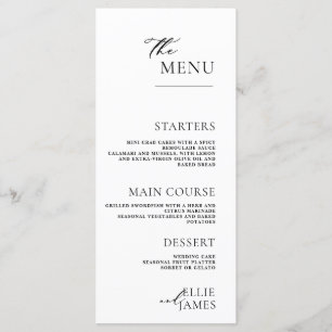  With Back Thankyou Simple And Modern Wedding Menu