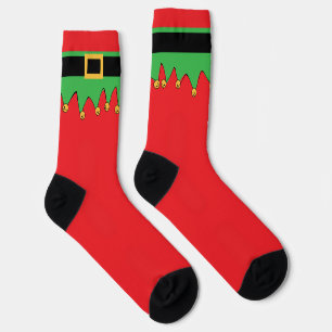 With Bells on! Fun Funny Holiday Elf Socks