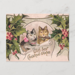 "With Best Christmas Wishes" Victorian  Postcard