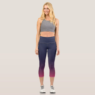 with Blue, Violet and Rosa gradient Capri Leggings