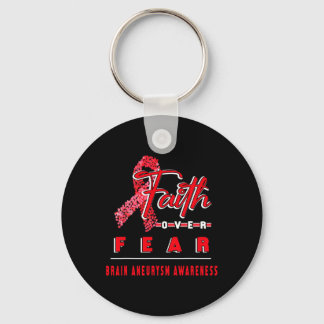 WITH BRAIN ANEURYSM AWARENESS FAITH ALWAYS OVERS F KEY RING