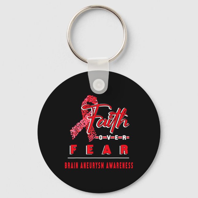 WITH BRAIN ANEURYSM AWARENESS FAITH ALWAYS OVERS F KEY RING (Front)