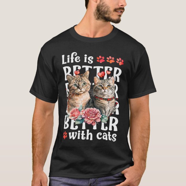With Cats Valentine's Cat T-Shirt (Front)