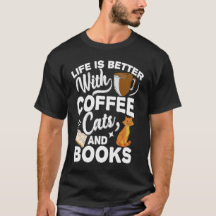 with Coffee cats and Books Barista Espresso T-Shirt