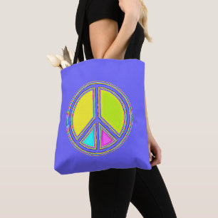 With Colors Filled PEACE Sign 1 Tote Bag