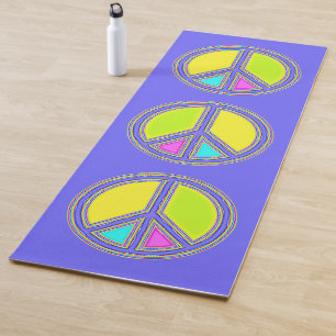 With Colors Filled PEACE Sign 1 Yoga Mat