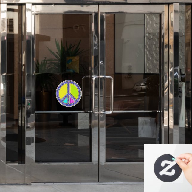 With Colours Filled PEACE Sign 1 (Office Door)