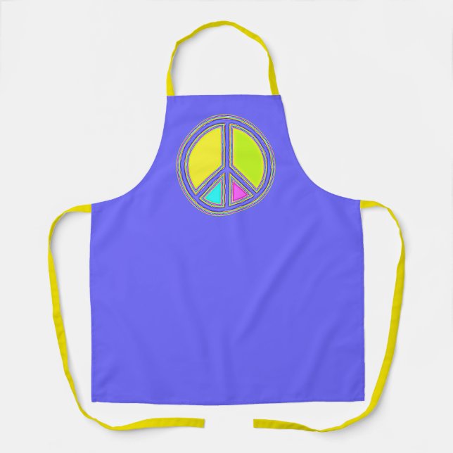 With Colours Filled PEACE Sign 1 Apron (Front)