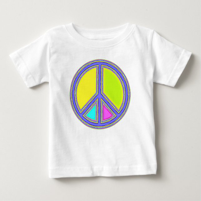 With Colours Filled PEACE Sign 1 Baby T-Shirt (Front)