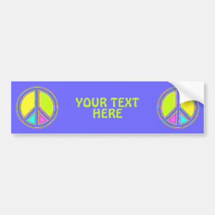 With Colours Filled PEACE Sign 1 Bumper Sticker