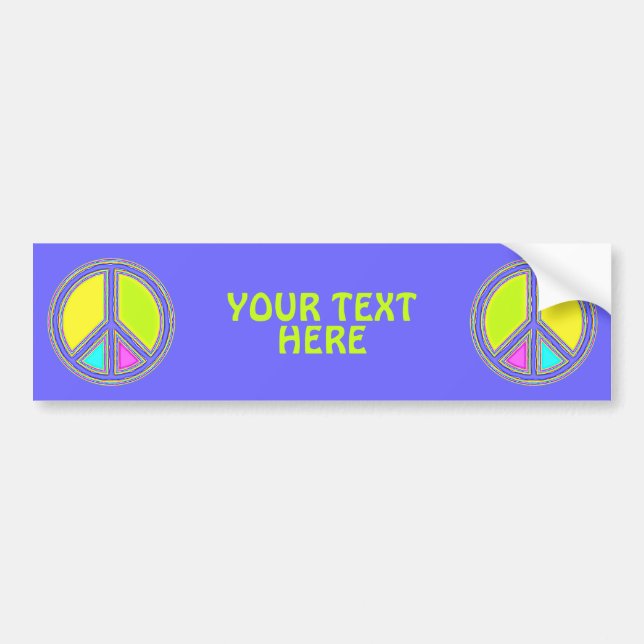With Colours Filled PEACE Sign 1 Bumper Sticker (Front)