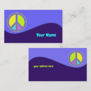 With Colours Filled PEACE Sign 1 Business Card