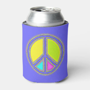 With Colours Filled PEACE Sign 1 Can Cooler