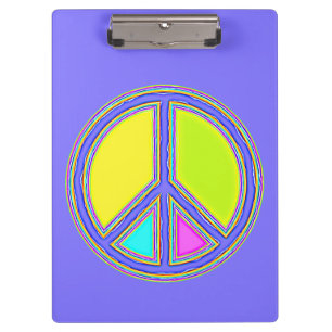 With Colours Filled PEACE Sign 1 Clipboard