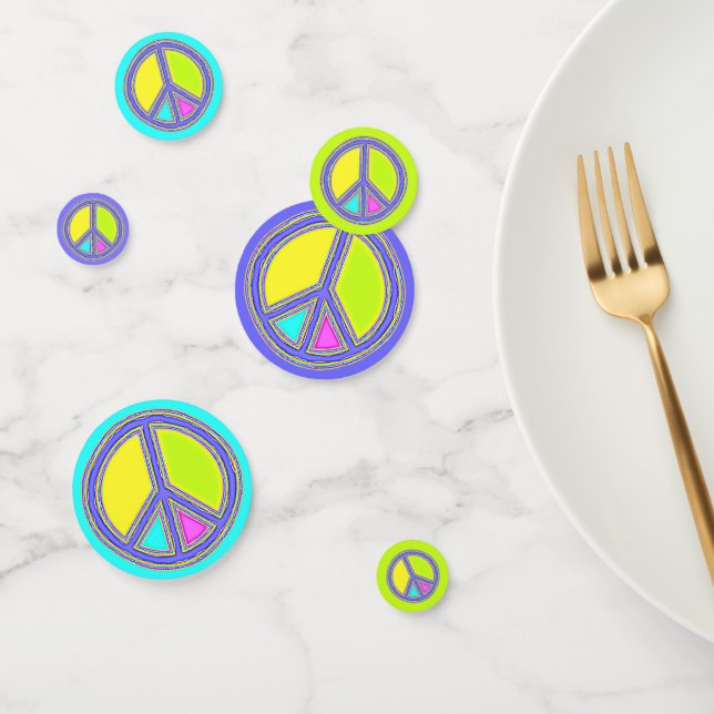 With Colours Filled PEACE Sign 1 Confetti (Group)