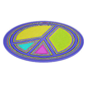 With Colours Filled PEACE Sign 1 Cutting Board