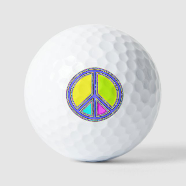With Colours Filled PEACE Sign 1 Golf Balls (Front)
